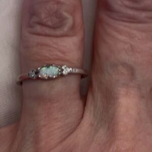 Genuine Marquise Fire Opal/Sterling Silver Ring Sz 6.5   NWOT